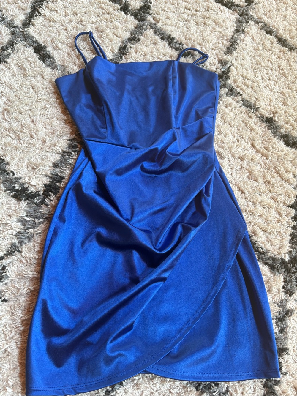 Honey and Rosie Royal Blue Satin Mini Dress